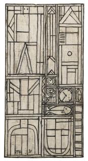 Joaquín Torres-García - Constructivo En Blanco Y Negro Con Pez (Construction In White And Black With Fish) 