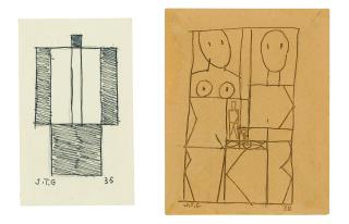 Joaquín Torres-García - Couple (I) & Homme Universel (Ii): A Pair