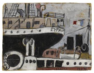 Joaquín Torres-García - Puerto Con Barcos