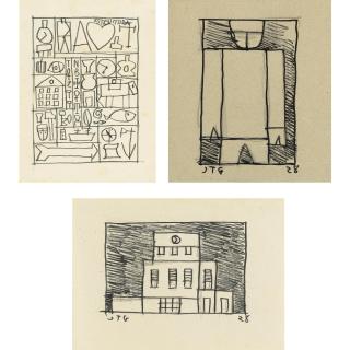 Joaquín Torres-García - Three Works: Estructura, Casa And Hombre Abstracto