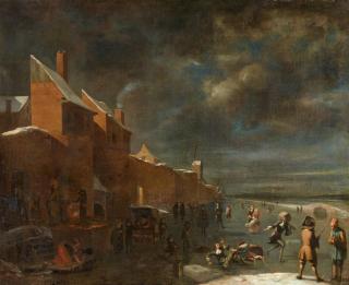 Job Berckheyde - Winterlandschaft mit Eisvergnügen