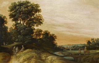 Jochem Govertsz Camphuysen - Weite Landschaft mit Reisenden an einem Bachlauf
