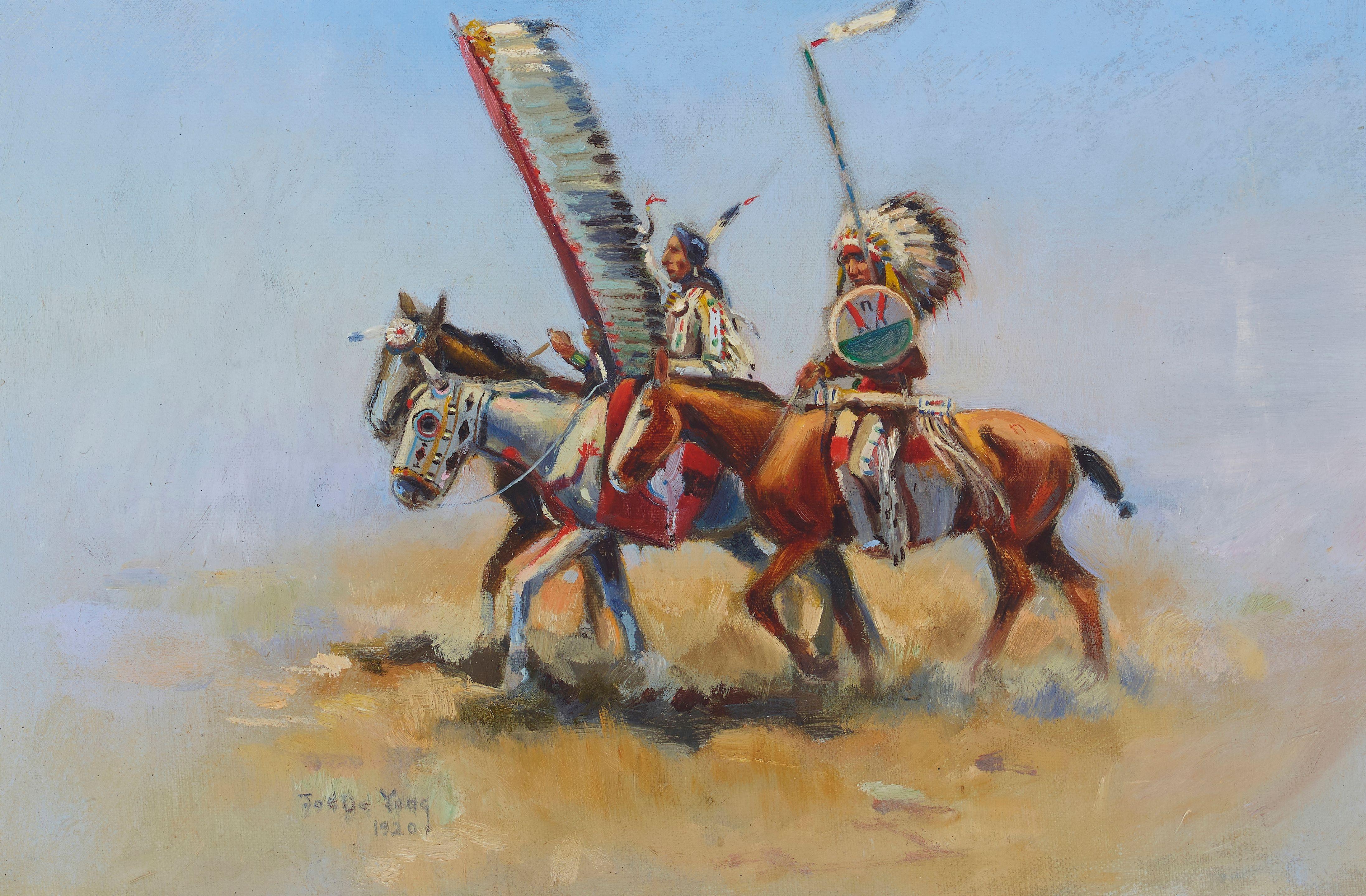 Joe De Yong - Medicine Men, Piegan Blackfeet, Brush Tail Horses