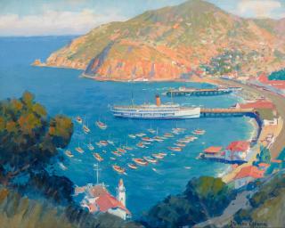 Joe Duncan Gleason - Avalon Bay, Catalina from the West 16 x 20in