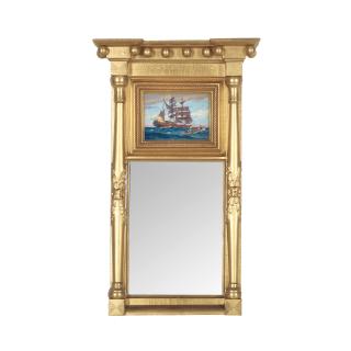 Joe Duncan Gleason - Decorative mirror with painted whaling scene