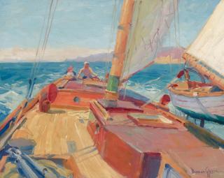 Joe Duncan Gleason - Schooner Malabar, Baja California Coast 16 x 20in