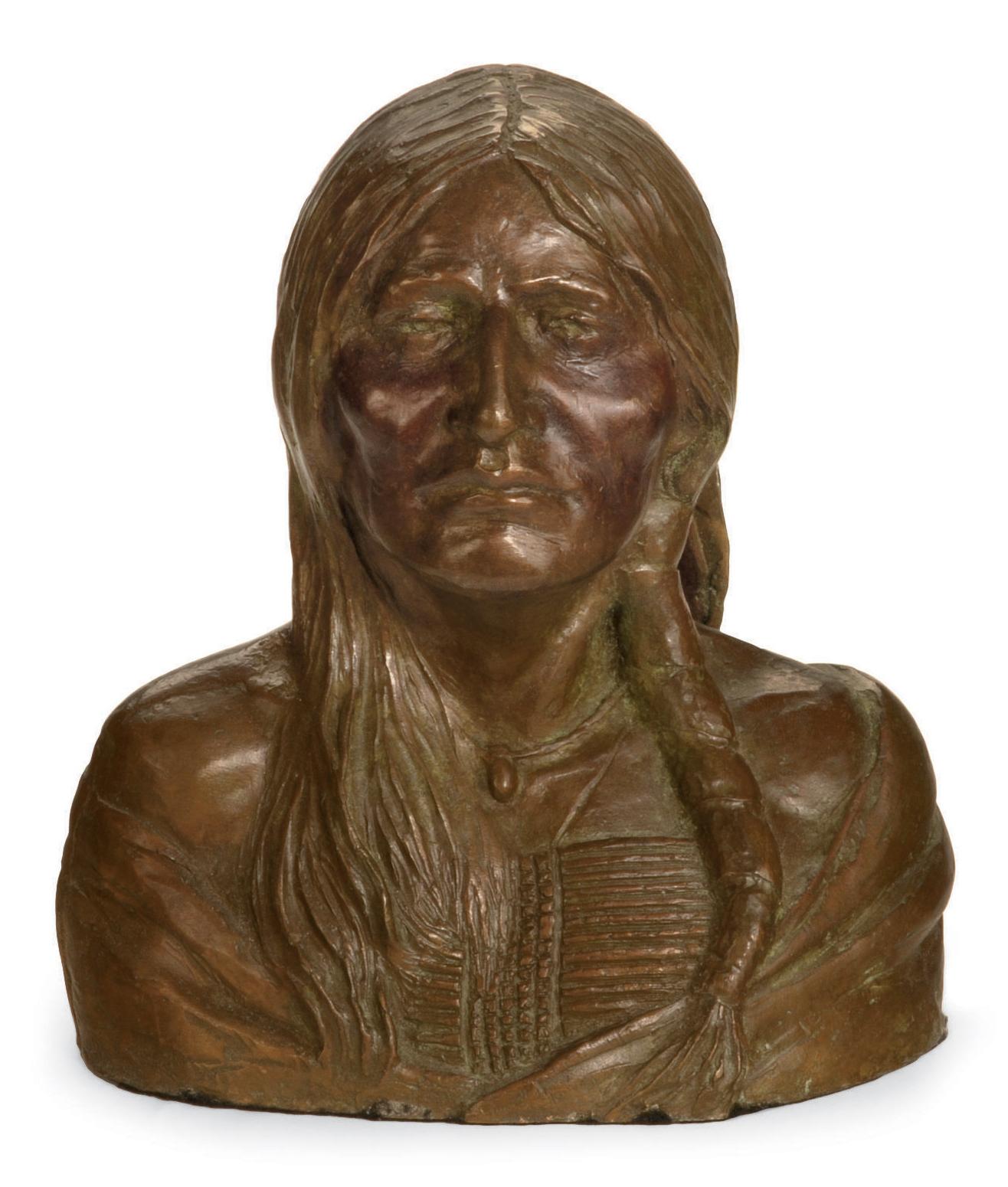 Joe Ferrara - Bust of an Indian; and a companion bust of an Indian Chief