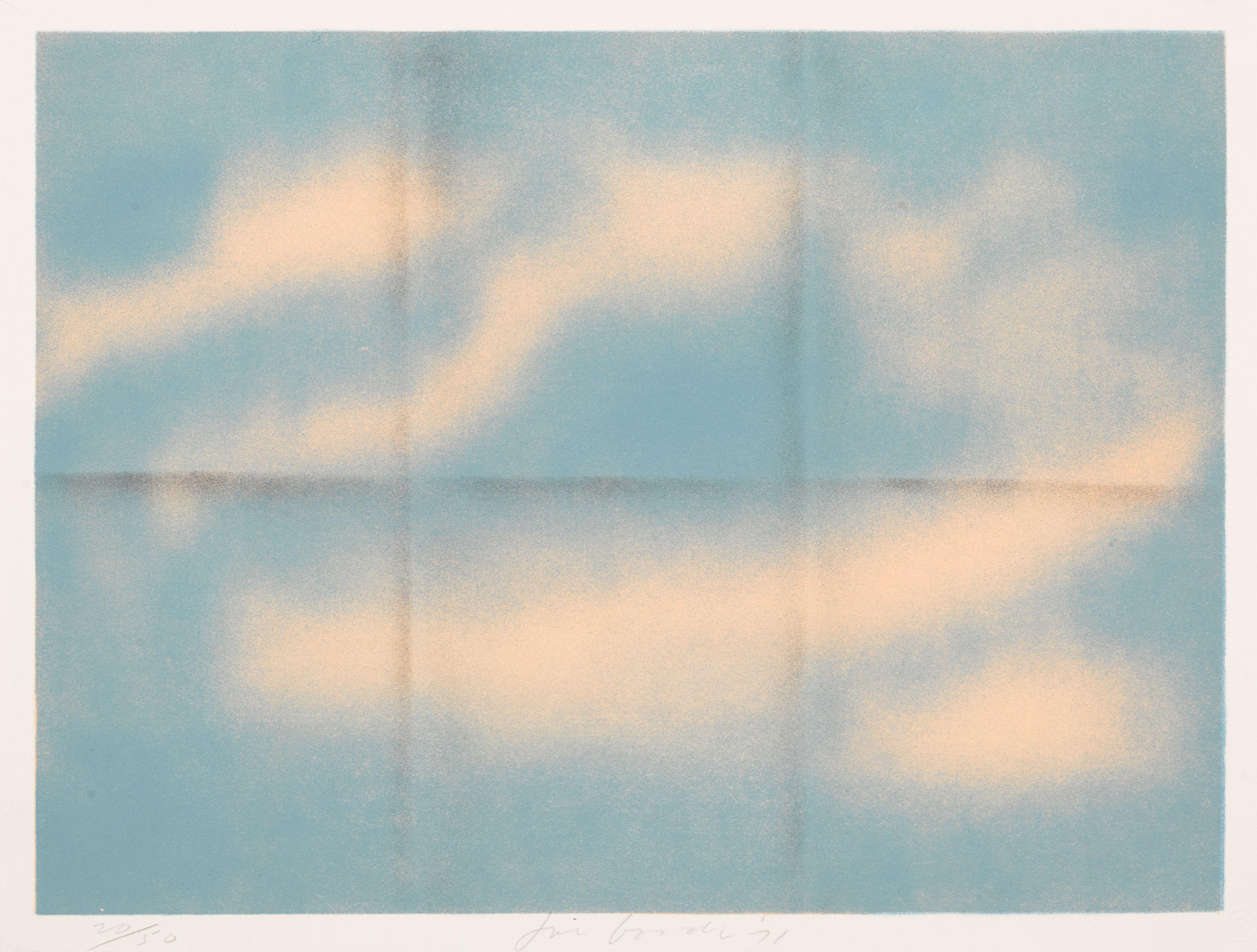 Joe Goode - Grey Folded Clouds I - Blue and Pink