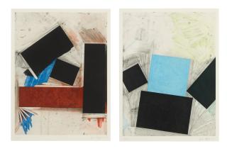 Joel Shapiro - Untitled (Red Square/With Blue); and Untitled (Blue Square/With Green)