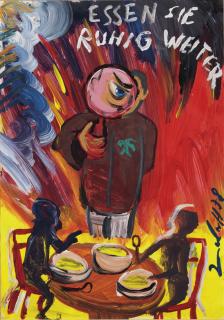 Jörg Immendorff - Untitled (Essen Sie ruhig weiter) (Please Carry on Eating)