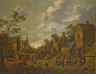 Joest Cornelisz Droochsloot - Une Rue De Village Animée