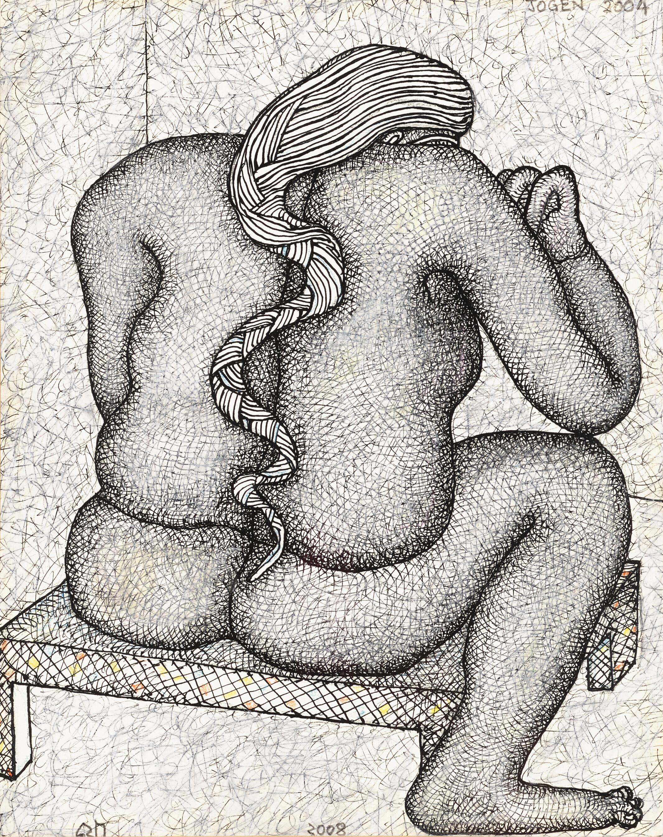 Jogen Chowdhury - Woman (Nude) on Charpoy