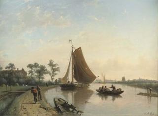 Johan Adolphe Rust - Along the river in summer