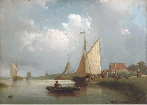 Johan Adolphe Rust - Shipping on a calm