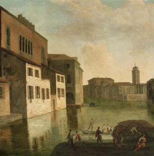 Johan Anton Richter - Venice, A View of The Fondaco Dei Turchi, The Canal of The Canareggio With The Church And Campanile of San Geremia In The Distance