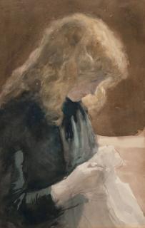 Johan Antonie De Jonge - Jeune femme cousant