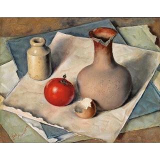 Johan B. Ponsioen - Dutch Stilleven Met Kan En Tomaat