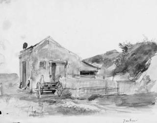 Johan Barthold Jongkind - A Farm Building With A Wagon