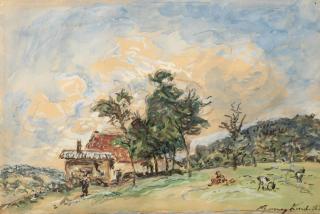 Johan Barthold Jongkind - A mountainous landscape