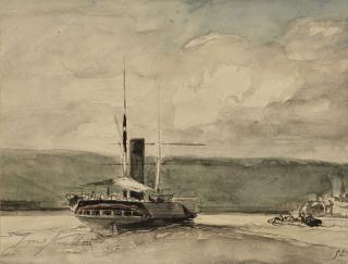 Johan Barthold Jongkind - Bateau à vapeur suivi d\'une embarcation