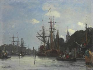 Johan Barthold Jongkind - Bateaux à quai, Hollande