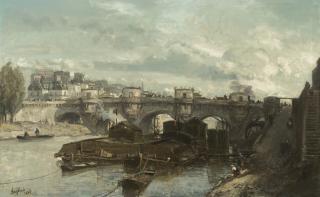 Johan Barthold Jongkind - Bateaux devant le Pont-Neuf, Paris