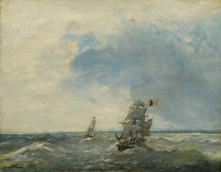 Johan Barthold Jongkind - Bateaux Sur La Mer Agitée