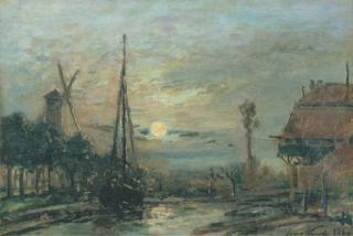 Johan Barthold Jongkind - Canal Au Clair de Lune À Schiedam