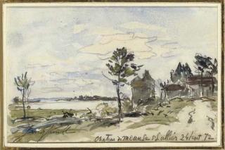 Johan Barthold Jongkind - Château de Meauce St Lallier (recto); Etudes (verso)