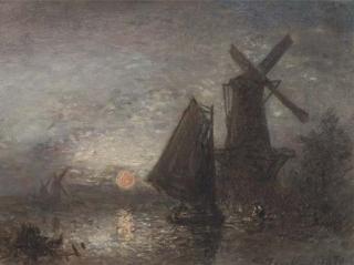 Johan Barthold Jongkind - Coucher Du Soleil Au Bord Du Schie