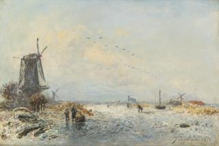 Johan Barthold Jongkind - Dutch scène D\'Hiver En Hollande