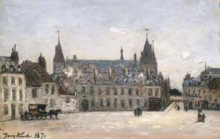 Johan Barthold Jongkind - La Place du Marché-au-Blé et le Palais Ducal, Nevers