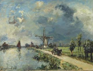 Johan Barthold Jongkind - La route près de Rotterdam, effet de pluie