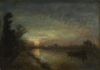 Johan Barthold Jongkind - Le Canal Au Coucher Du Soleil, Hollande