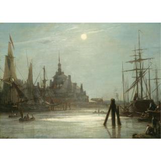 Johan Barthold Jongkind - Le Hoofdpoort À Rotterdam, Effet De Lune
