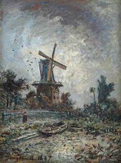 Johan Barthold Jongkind - Moulin à Dordrecht