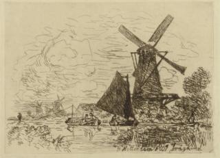 Johan Barthold Jongkind - Moulins en Hollande (Delteil 14)