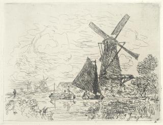Johan Barthold Jongkind - Moulins en Hollande