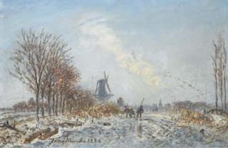 Johan-Barthold Jongkind - Patineurs aux environs de Rotterdam