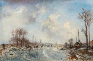 Johan Barthold Jongkind - Patineurs près d\'Overschie