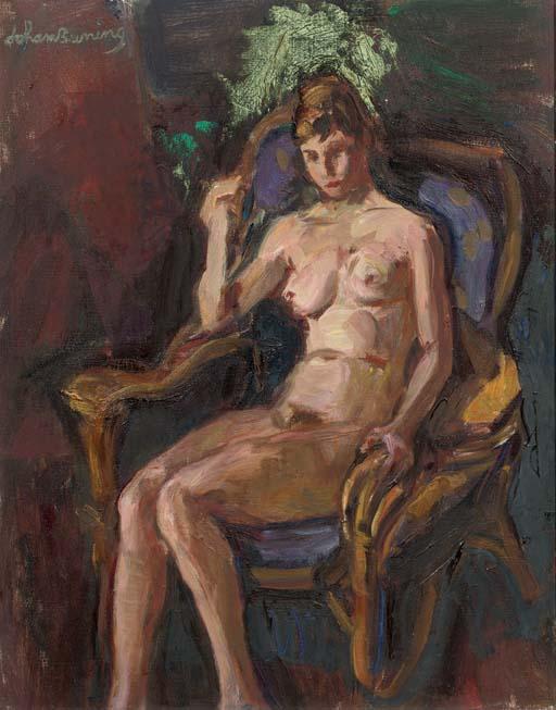 Johan Buning - Seated nude