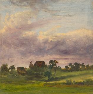Johan Christian Clausen Dahl - Landschaftsstudie mit bewegtem Himmel.