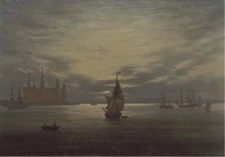Johan Christian Dahl - Kronborg Castle by moonlight