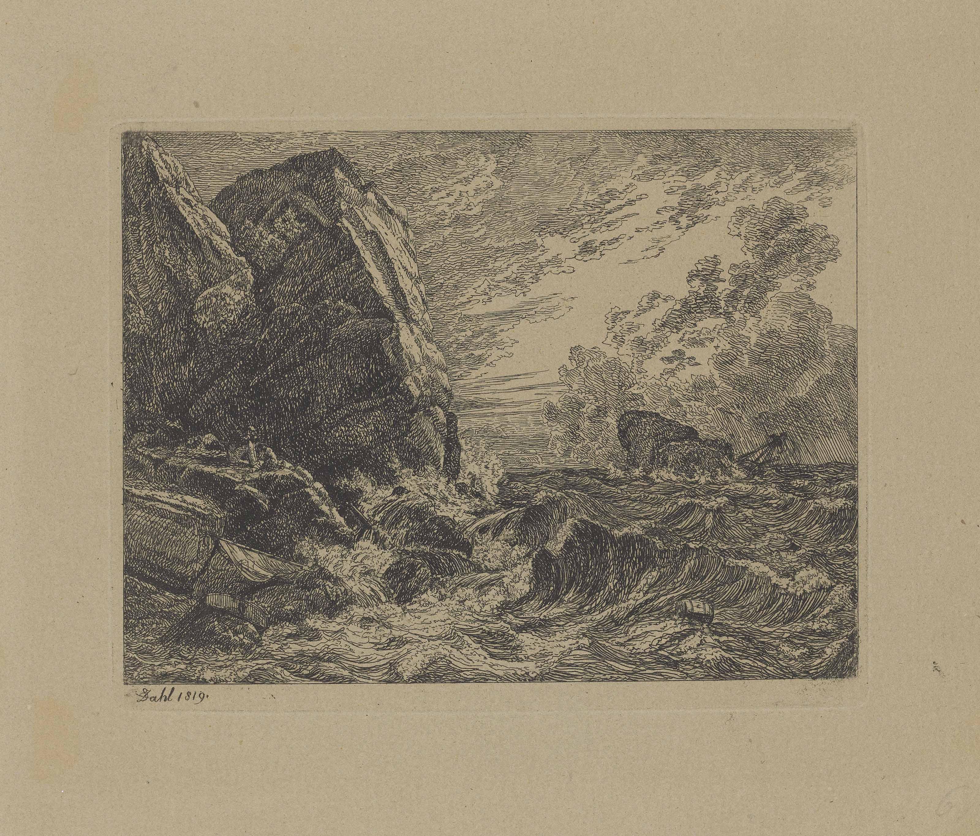 Johan Christian Dahl - Norwegian Coast During A Storm