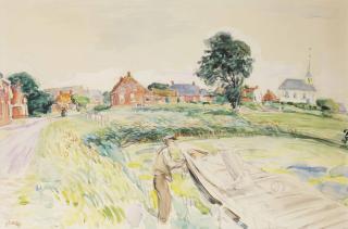 Johan Dijkstra - A View Of Stitswerd, Groningen