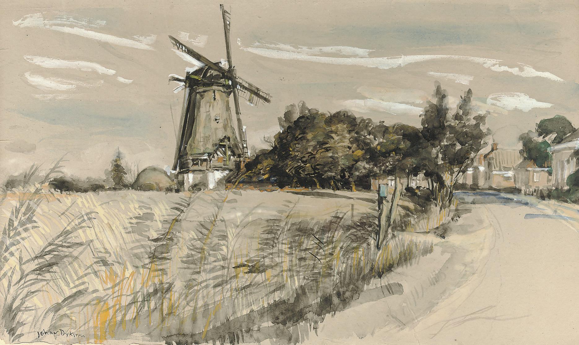 Johan Dijkstra - Windmill near Den Andel