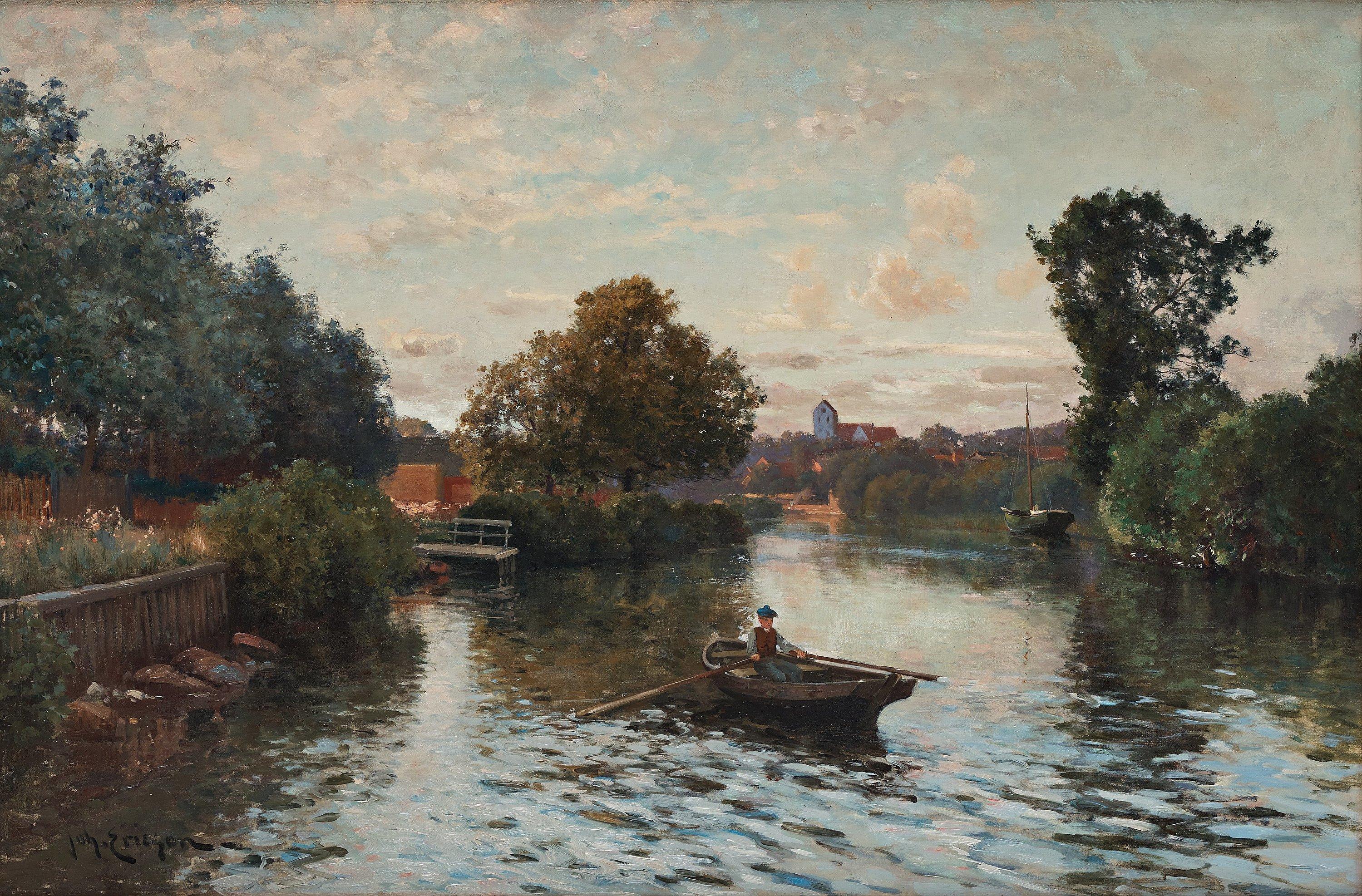 Johan Ericson - Boy rowing at Ronnebyån