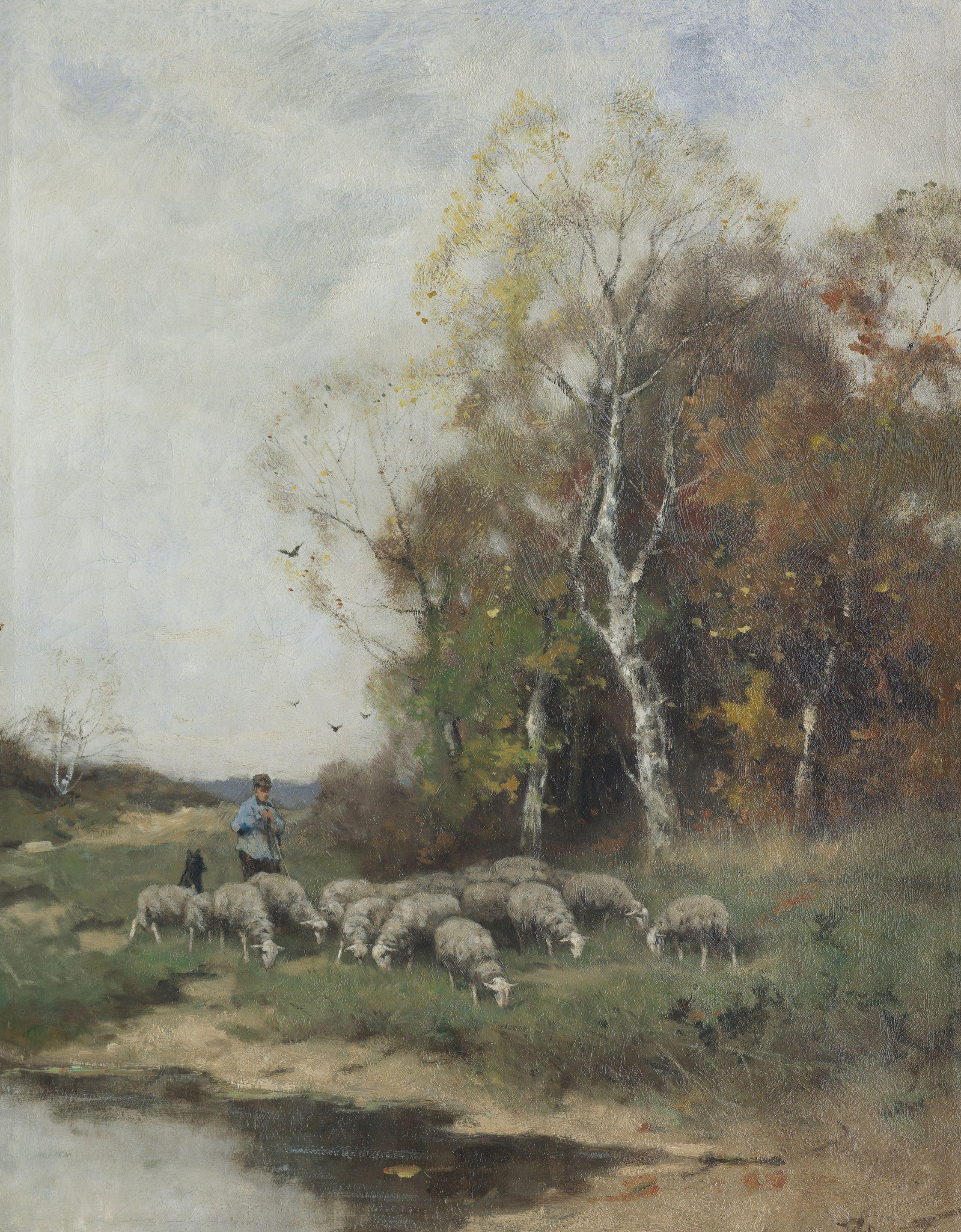 Johan Frederik Cornelis Scherrewitz - A shepherd and his flock