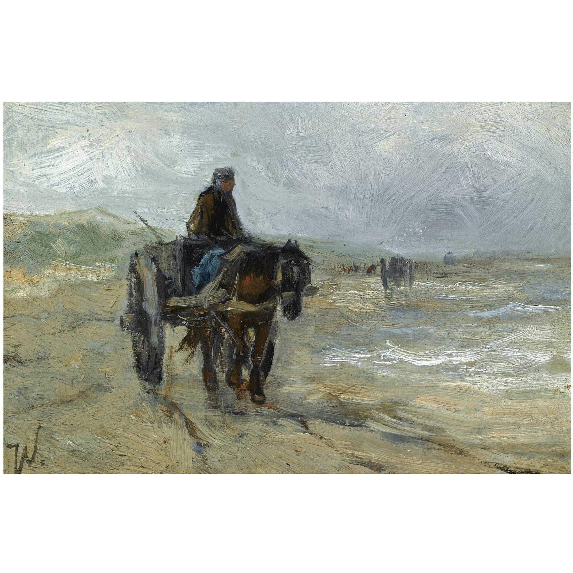 Johan Frederik Cornelis Scherrewitz - Dutch A Shell Fisher On The Beach