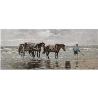 Johan Frederik Cornelis Scherrewitz - Dutch Shell Fishers On The Beach